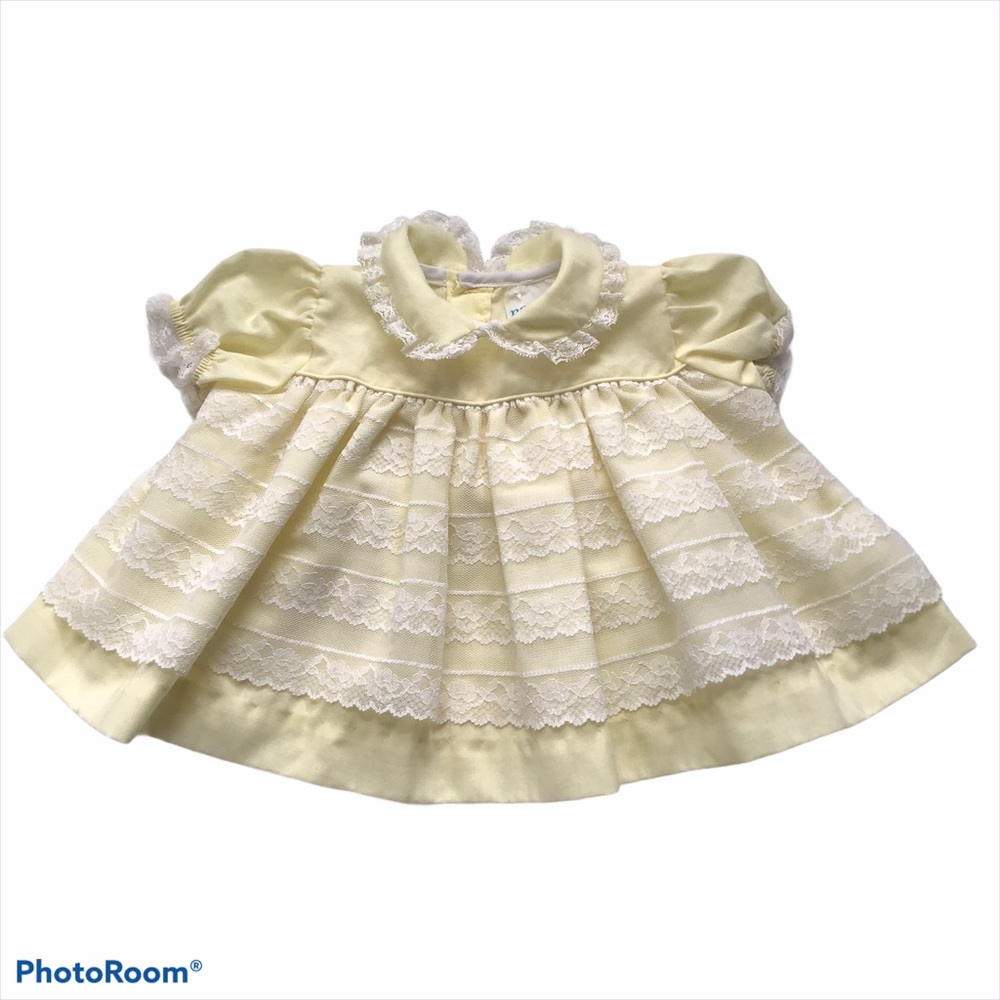 Vintage Nannette Yellow Lace Overlay Dress